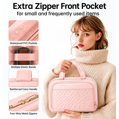 Hanging travel toiletry organizer